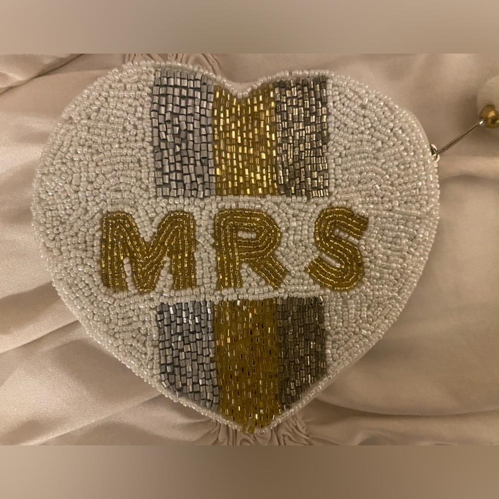 MRS Bridal/Rehearsal beaded Heart Purse/Pouch